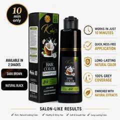 3-in-1 Hair Color Shampoo – 100% Grey Coverage in 10 Minutes (Natural Black)
